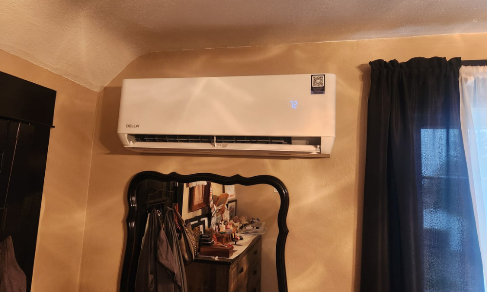 Mini Split Air Conditioner Mounted on the Wall