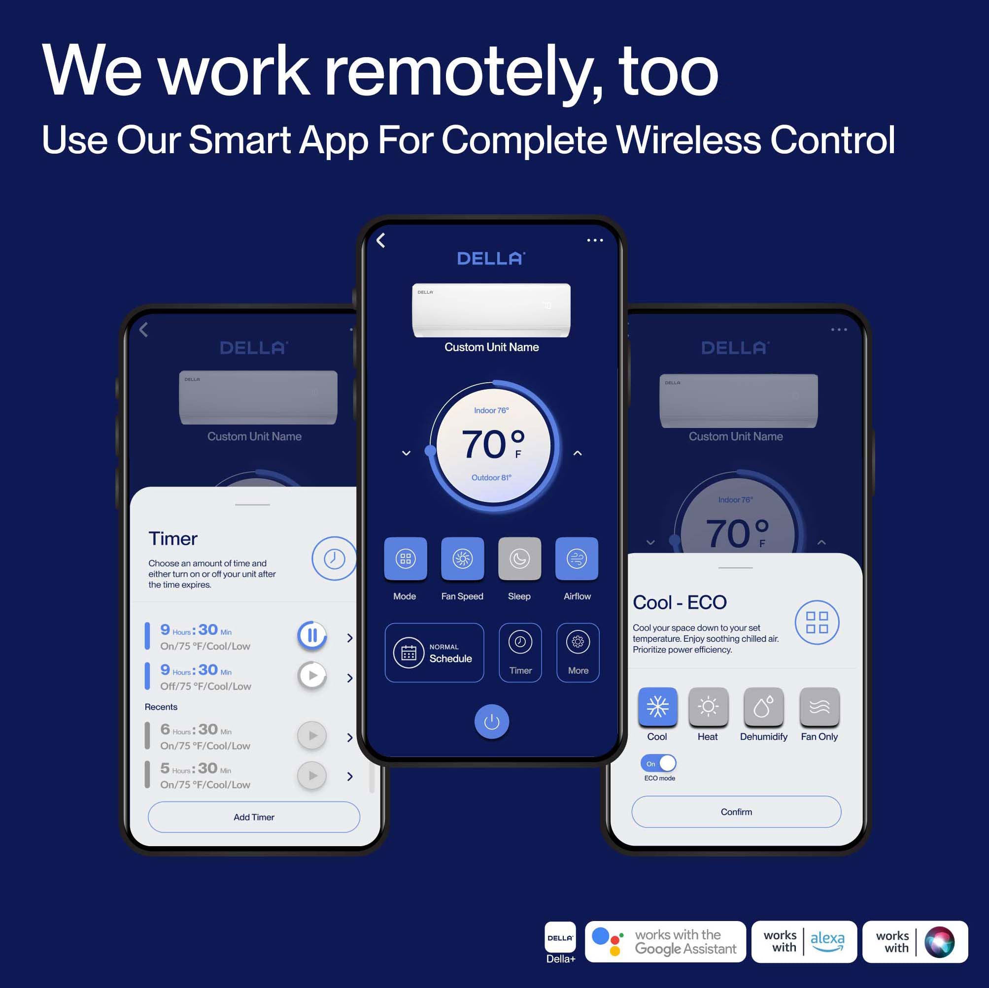 DELLA Econo Series 17000 BTU 17 SEER2 Mini Split Heat Pump AC - Up to 1000 Sq.Ft.