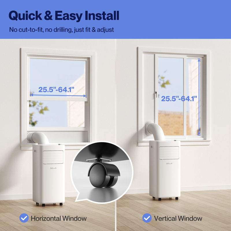 DELLA Traverse Series 8000 BTU Smart WiFi Enabled Portable AC with Remote/App Control, Cools Up To 150 Sq. Ft.