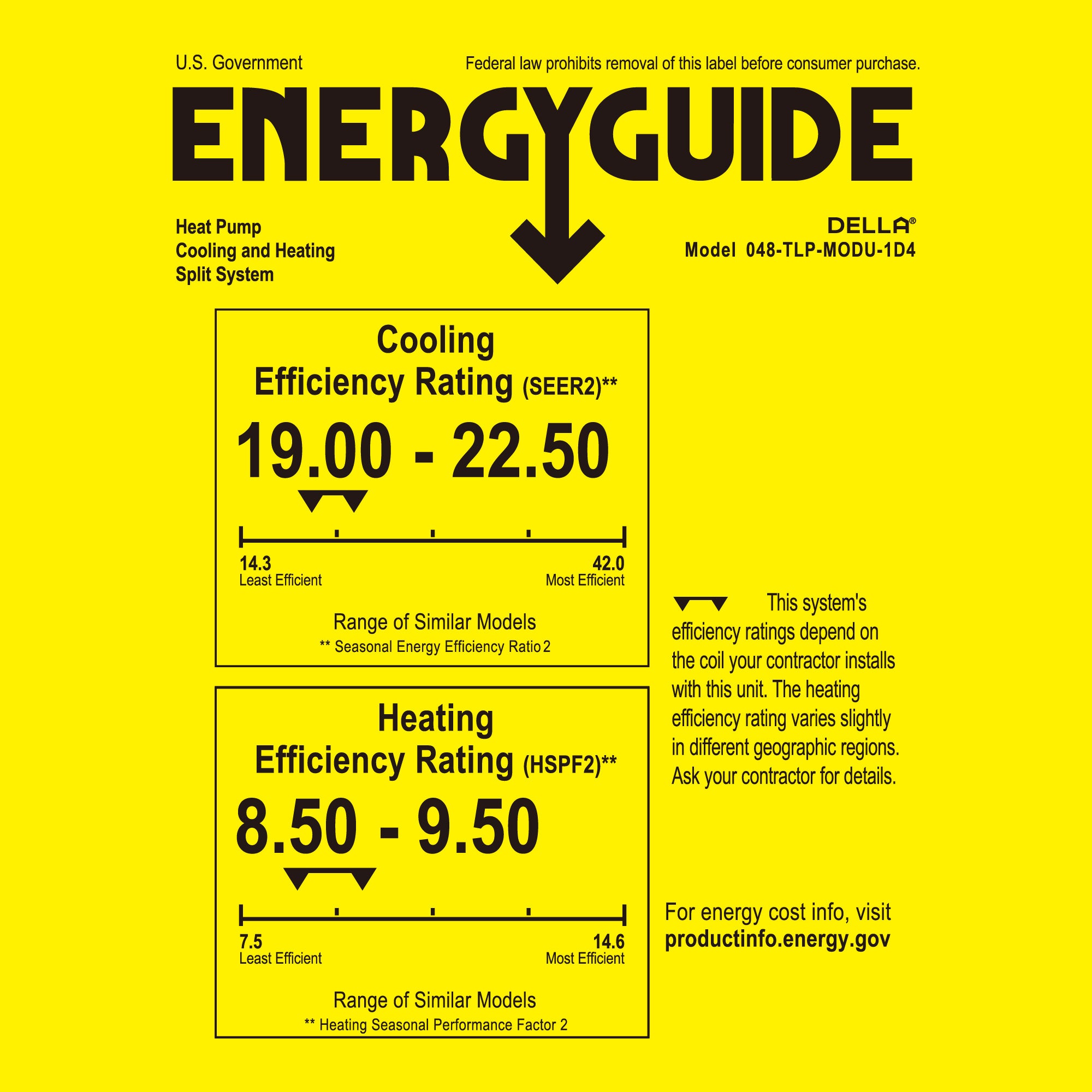 DELLA 34000 BTU Quad Zone Concealed Ducted Mini Split Heat Pump AC (9.5K + 9.5K + 9.5K + 11K)