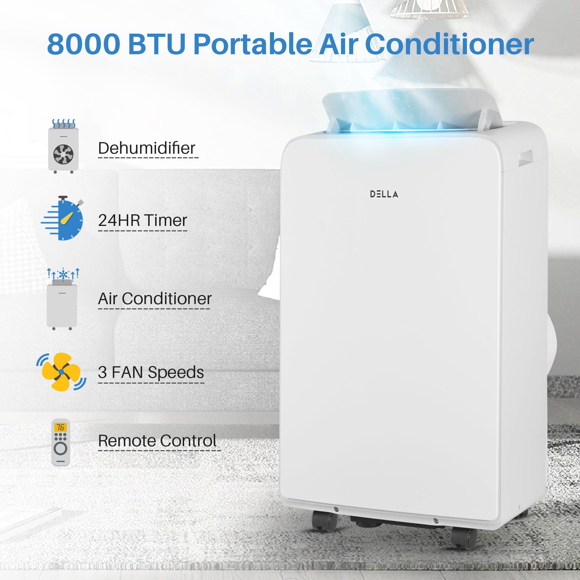 8,000 BTU Portable AC Up to 450 Square Feet