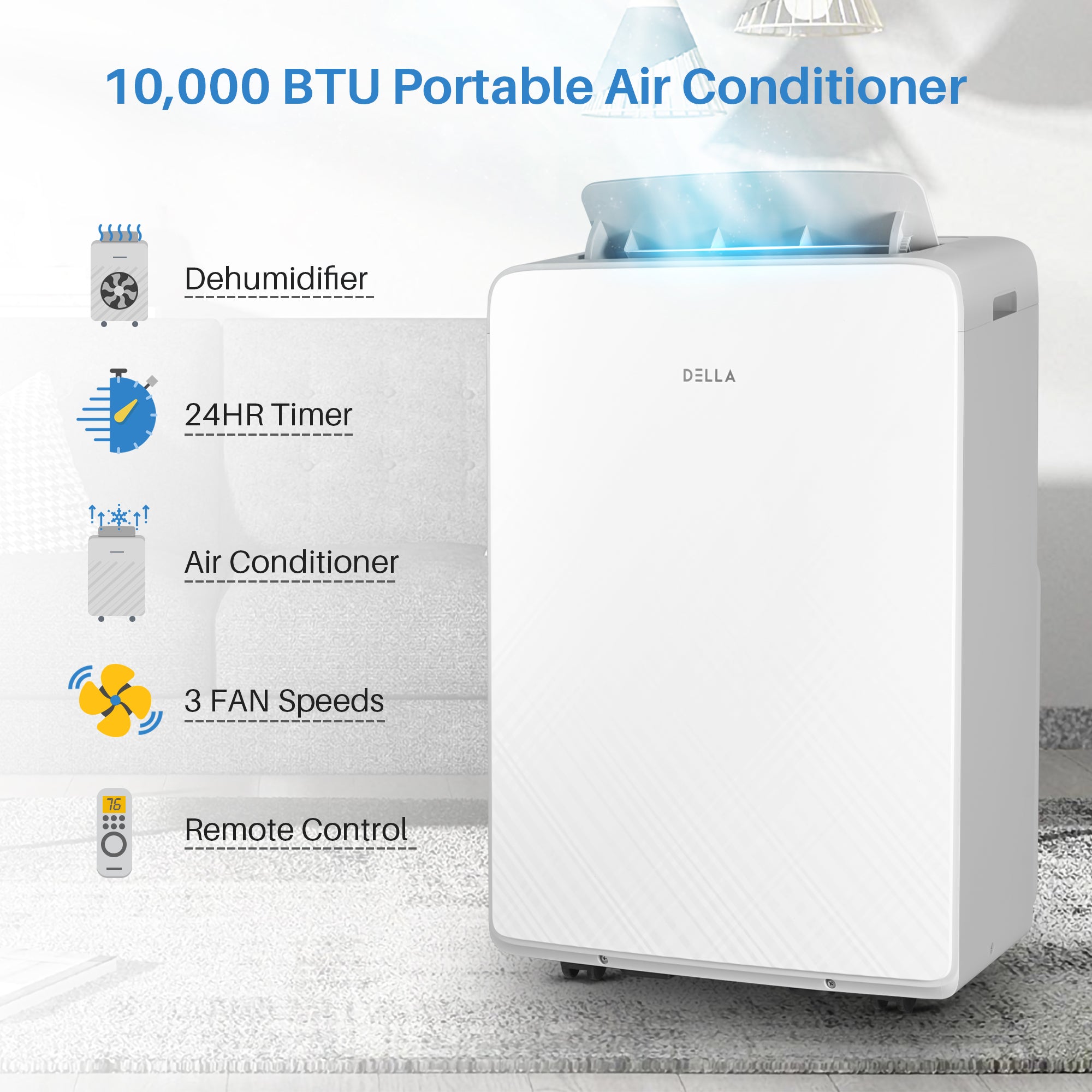 10000 BTU Portable AC Cools Up to 550 Sq. Ft.