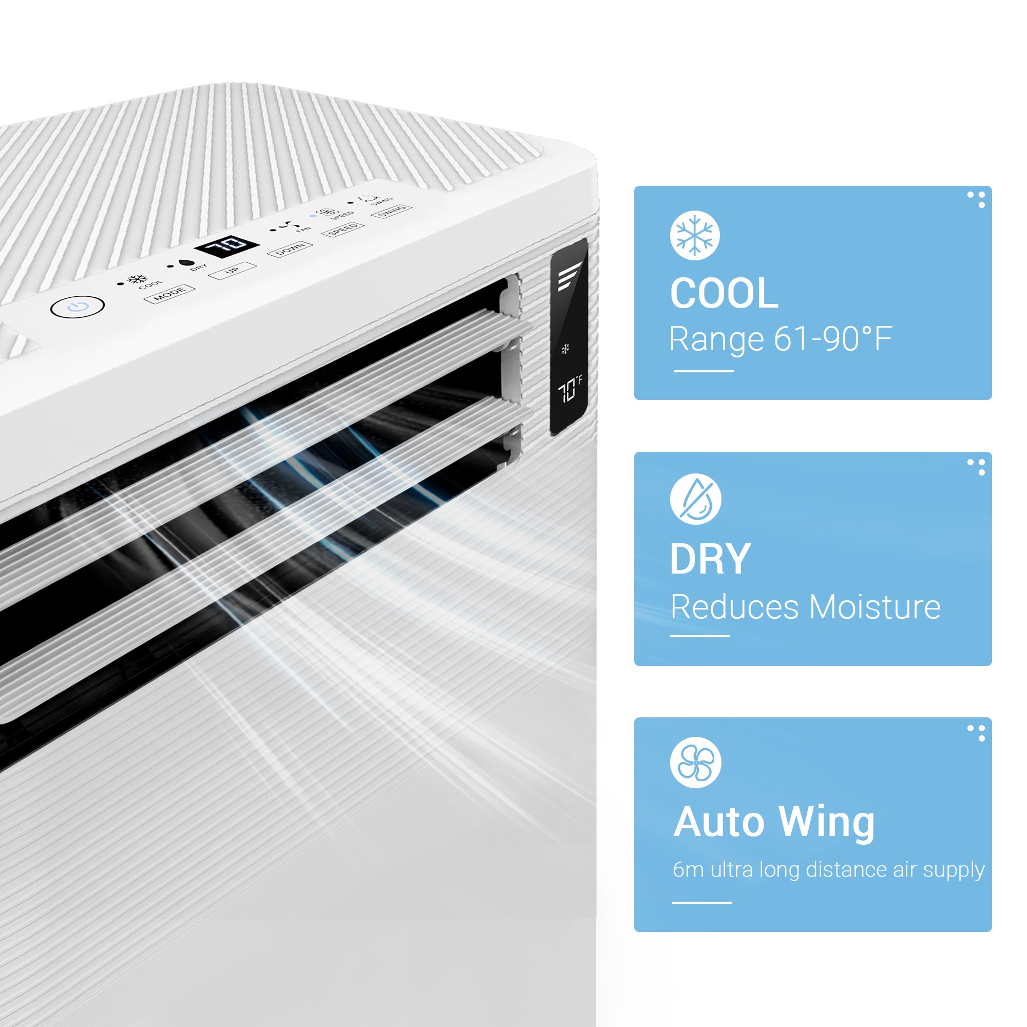 10000 BTU Smart WiFi Enabled Portable AC with Remote/App Control, Cools Up To 550 Sq. Ft.