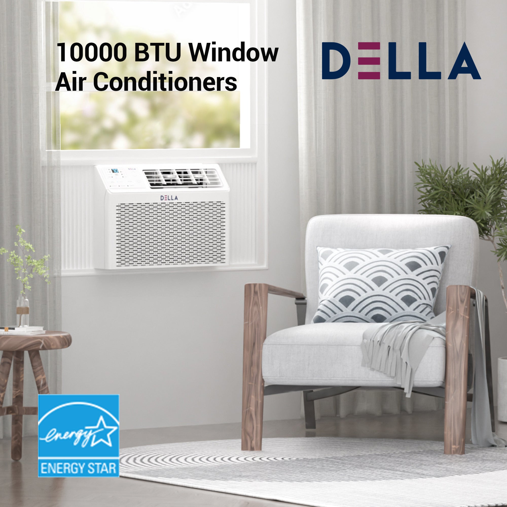 10000 BTU Smart Window AC with Remote/App Control, Cools Up to 450 Sq. Ft