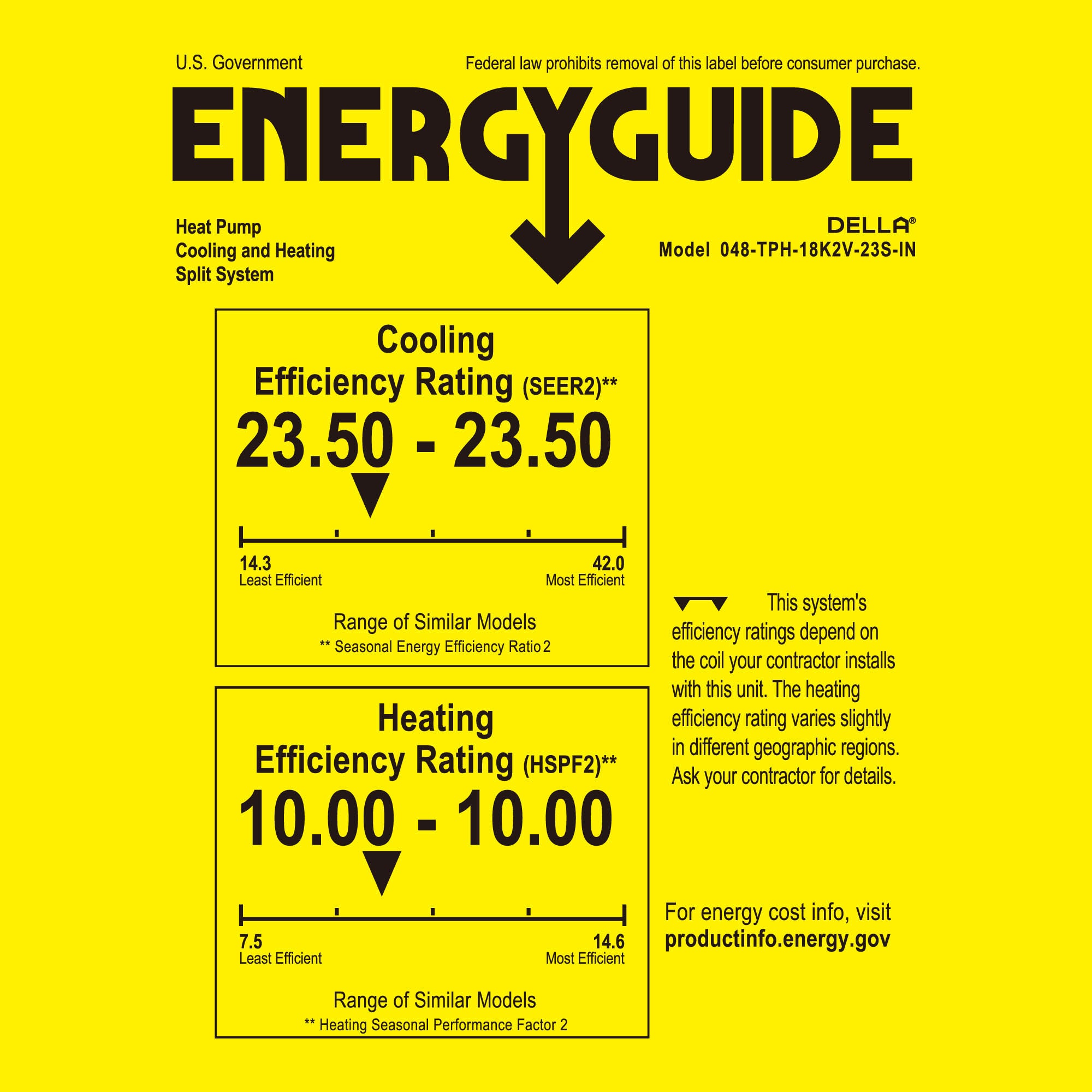 DELLA Optima Plus Series 18000 BTU 23.5 SEER2 Ultra Hyper Heat Mini-Split AC - Up to 1000 Sq.Ft.
