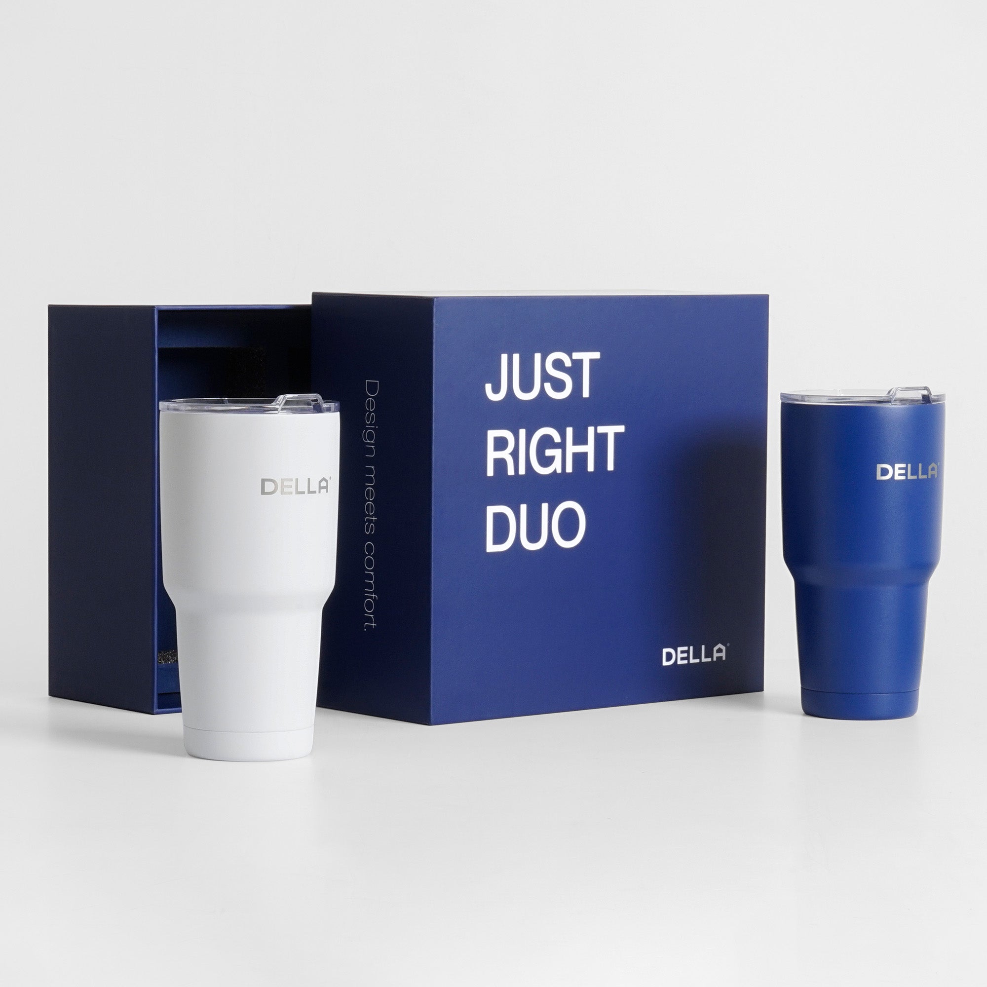 Juego de vasos Della (azul + blanco) – 2 unidades