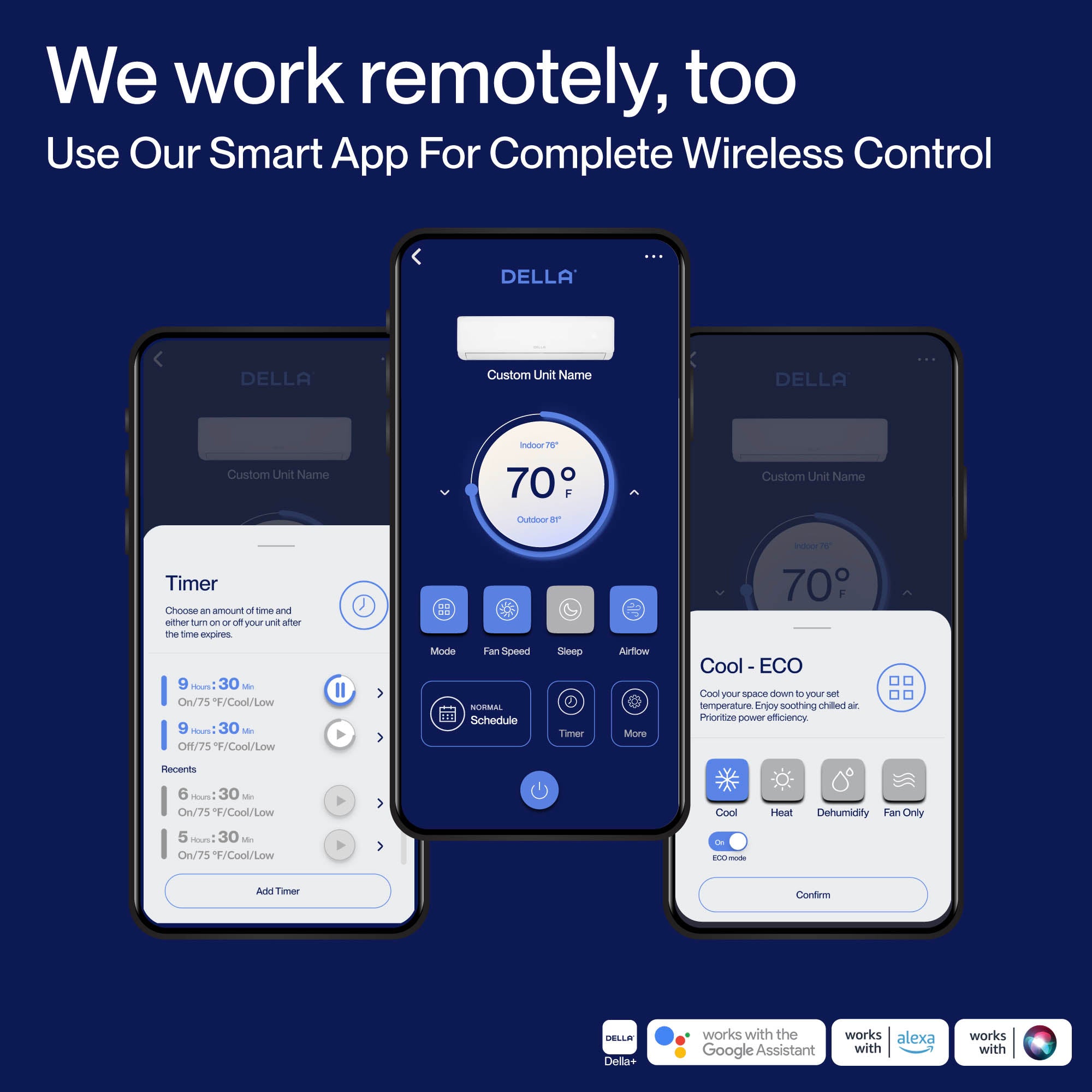 DELLA Motto Series 23000 BTU 19 SEER2 Mini Split Heat Pump AC – Up to 1500 Sq.Ft.