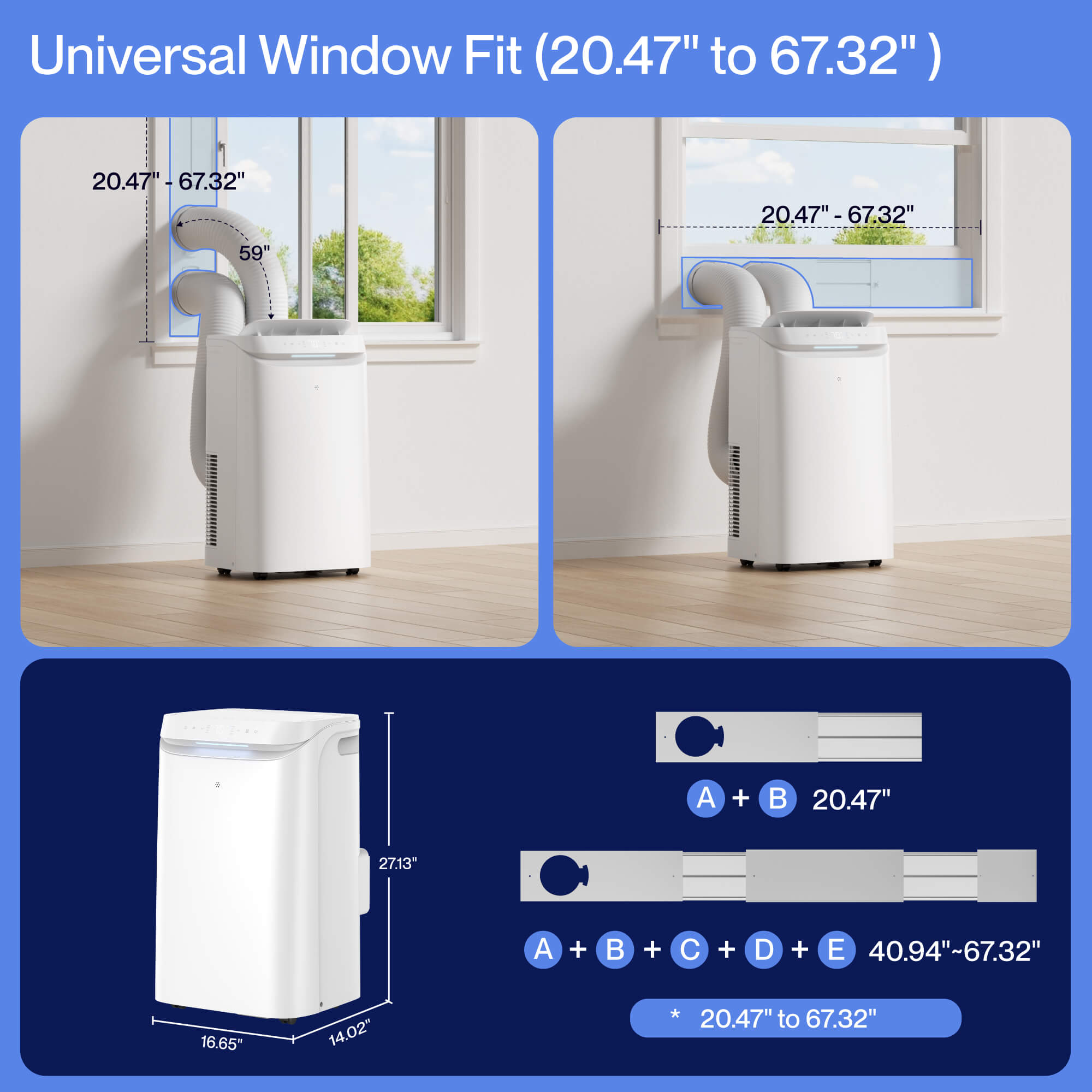 DELLA 12,000 BTU Smart Portable Air Conditioner for Rooms Up to 270 Sq. Ft.