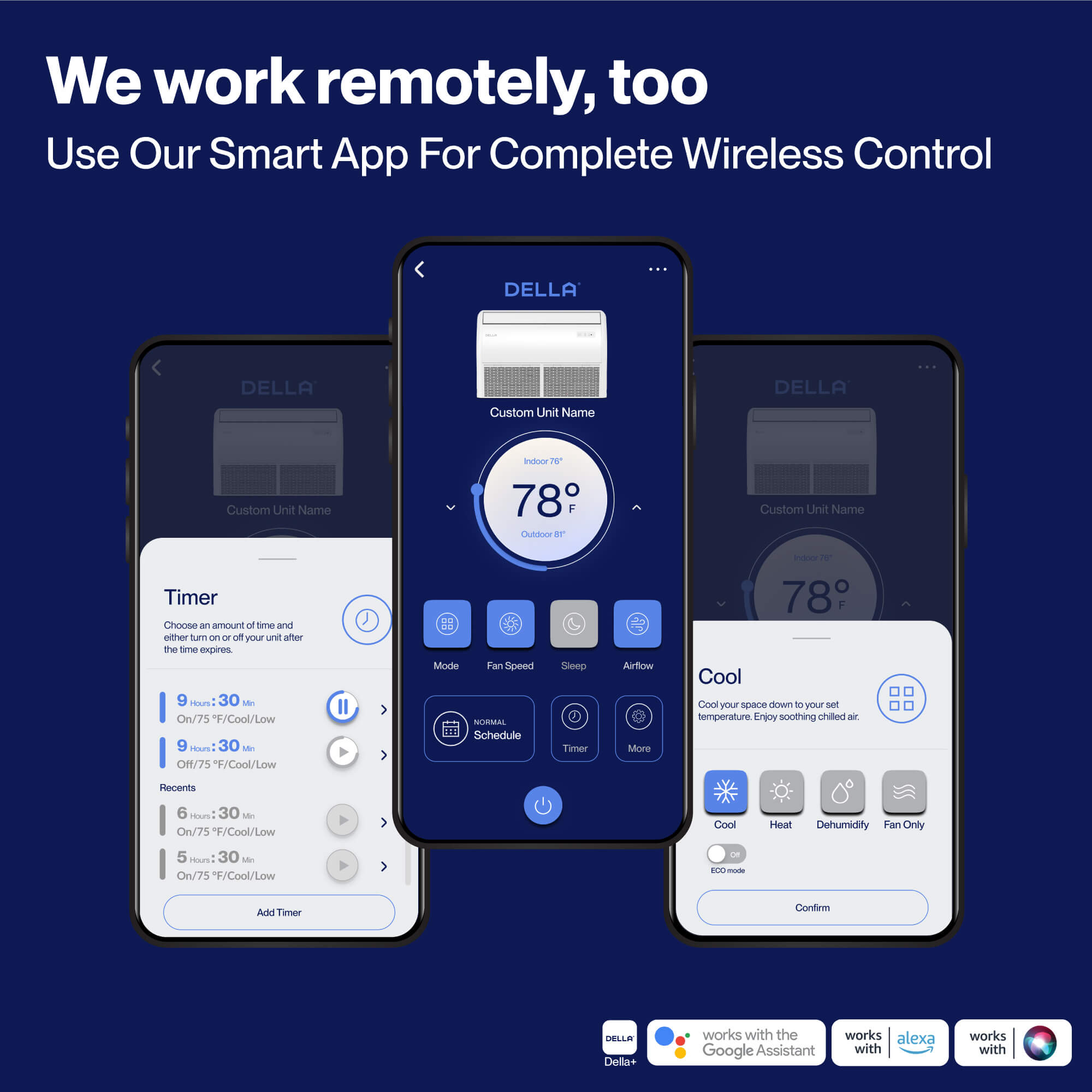 DELLA 18000 BTU 20.5 SEER2 Floor Ceiling Mini Split AC - Up to 1000 Sq. Ft.