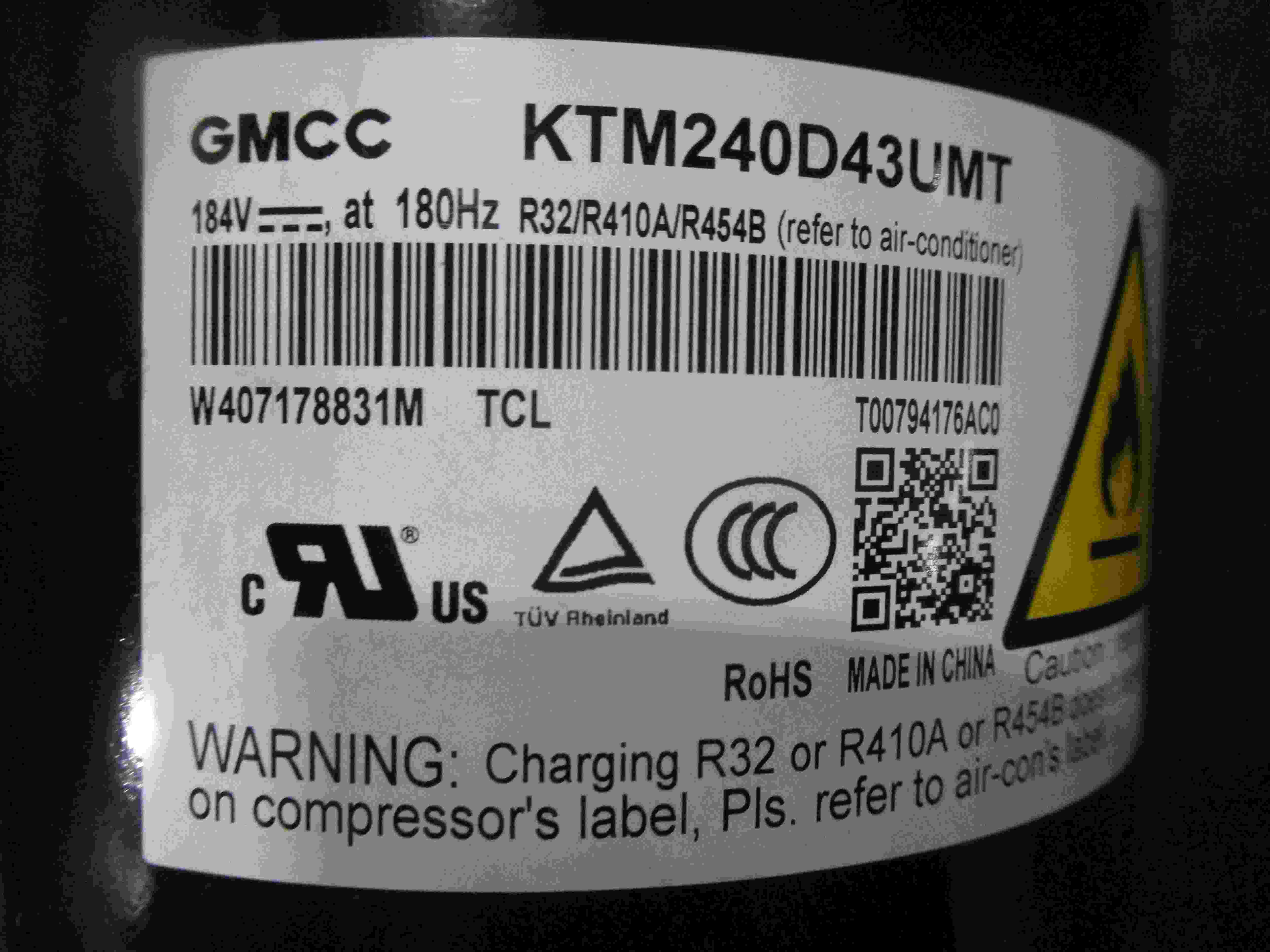 DELLA Replacement Compressor for TL-36K2V-19S Outdoor Unit
