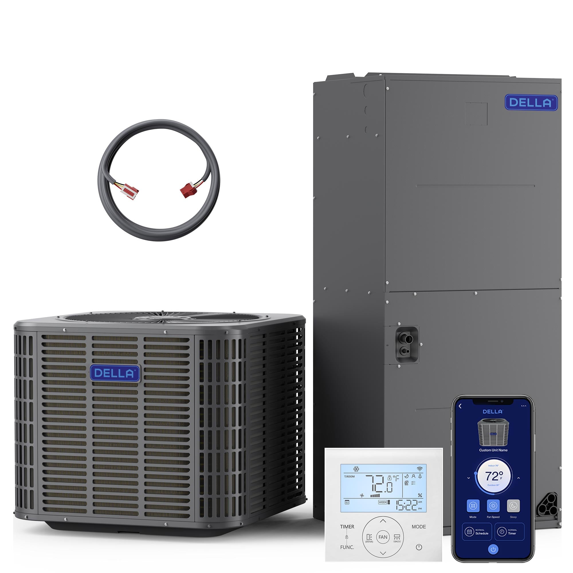 DELLA 47,000 BTU 18 SEER2 Ducted Central Air Conditioner with Air Handler