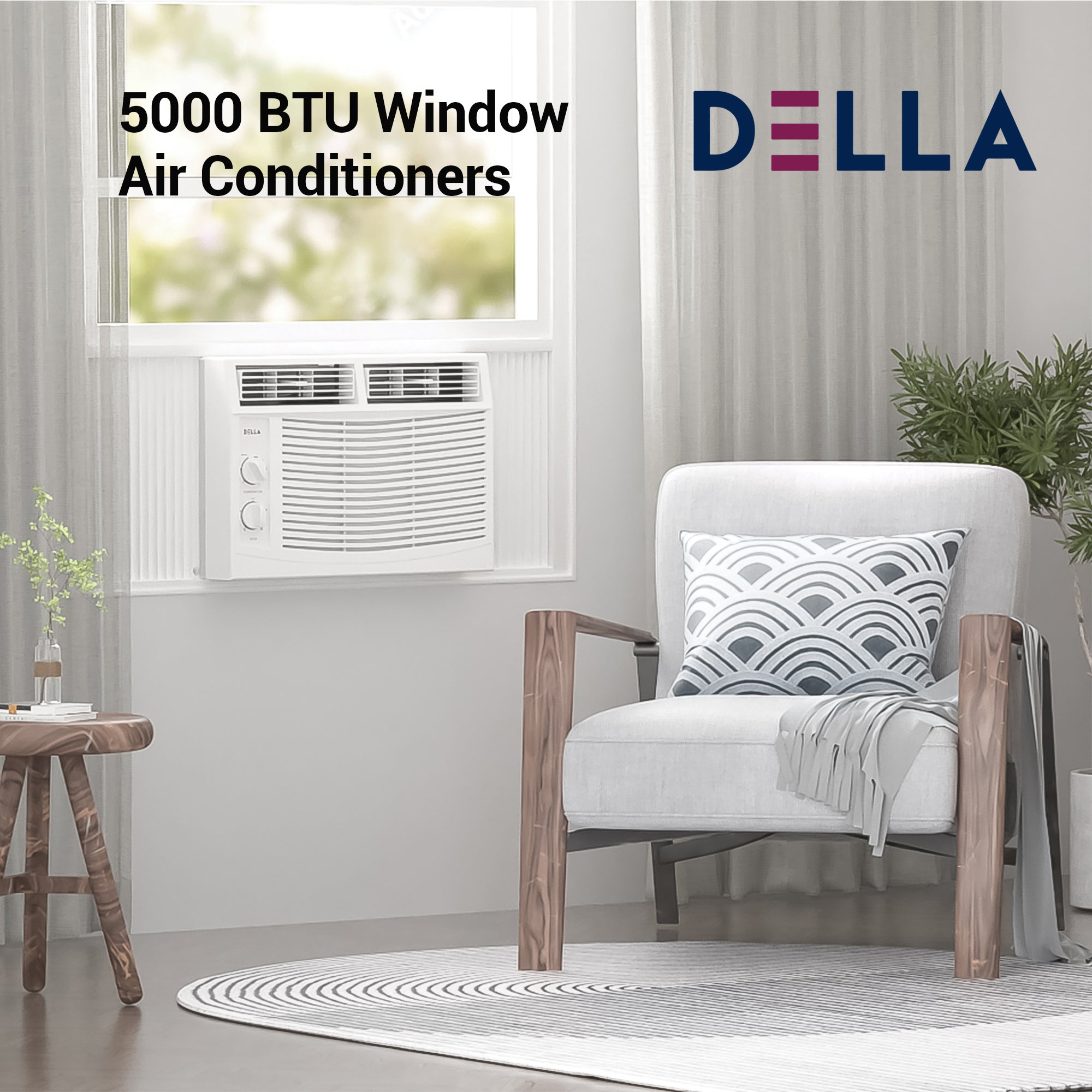 5000 BTU Window AC with Mechanical Controls,Cools 100-150 Sq.ft