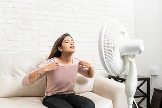 A-woman-is-so-hot-as-problems-occur-with-the-mini-splits