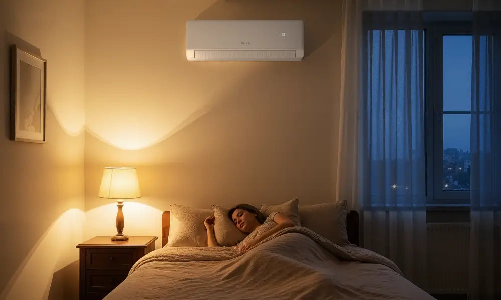 Mini split heating bedroom