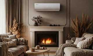 Mini split heating cozy living room