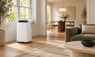 Portable AC beside connected living spaces