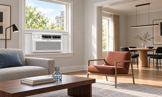Window AC beside connected living spaces