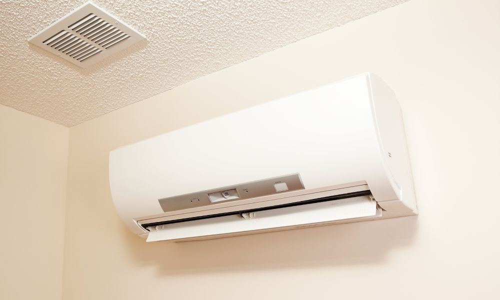 Mini Split Air Conditioner Mounted on the Wall