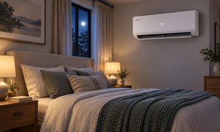 DELLA mini split cools quiet bedroom overnight
