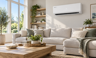 DELLA mini split cools spacious living room