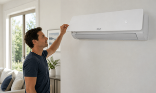 Homeowner manually starts a DELLA mini split AC