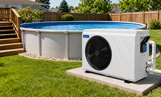 DELLA pool heat pump for an above-ground pool