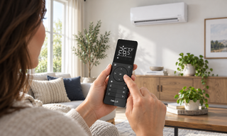 Homeowner selects mode on DELLA mini split