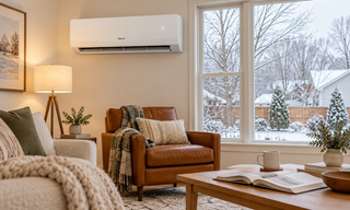 DELLA mini split in winter living room