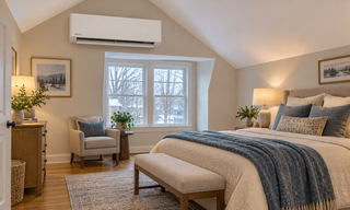 DELLA mini split warming an upstairs bedroom