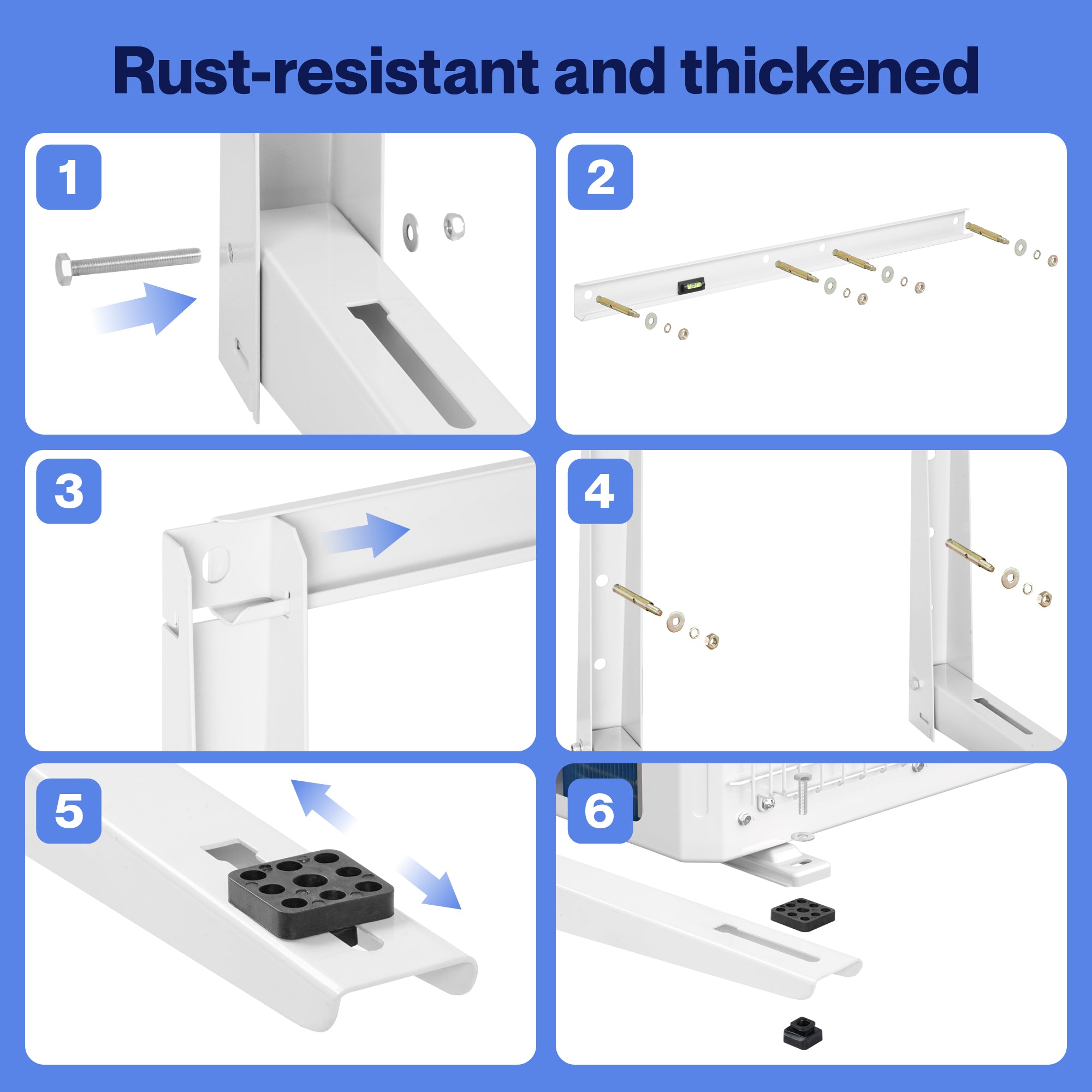 Mini Split Support Heavy Duty Outdoor Wall Bracket For Mini Split AC Units (6000-36000 BTU) - Supports Up To 485 Lbs, Easy Install With Anti-Vibration Pads Mini Split Bracket Mini Split Support Heavy Duty Outdoor Wall Bracket For Mini Split AC Units (6000-36000 BTU) - Supports Up To 485 Lbs, Easy Install With Anti-Vibration Pads Mini Split Bracket