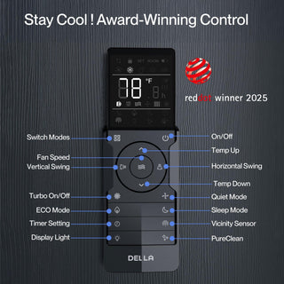 DELLA 42000 BTU Mini Split AC de casete de techo de tres zonas (9K+18K+18K) - Hasta 2400 pies cuadrados.