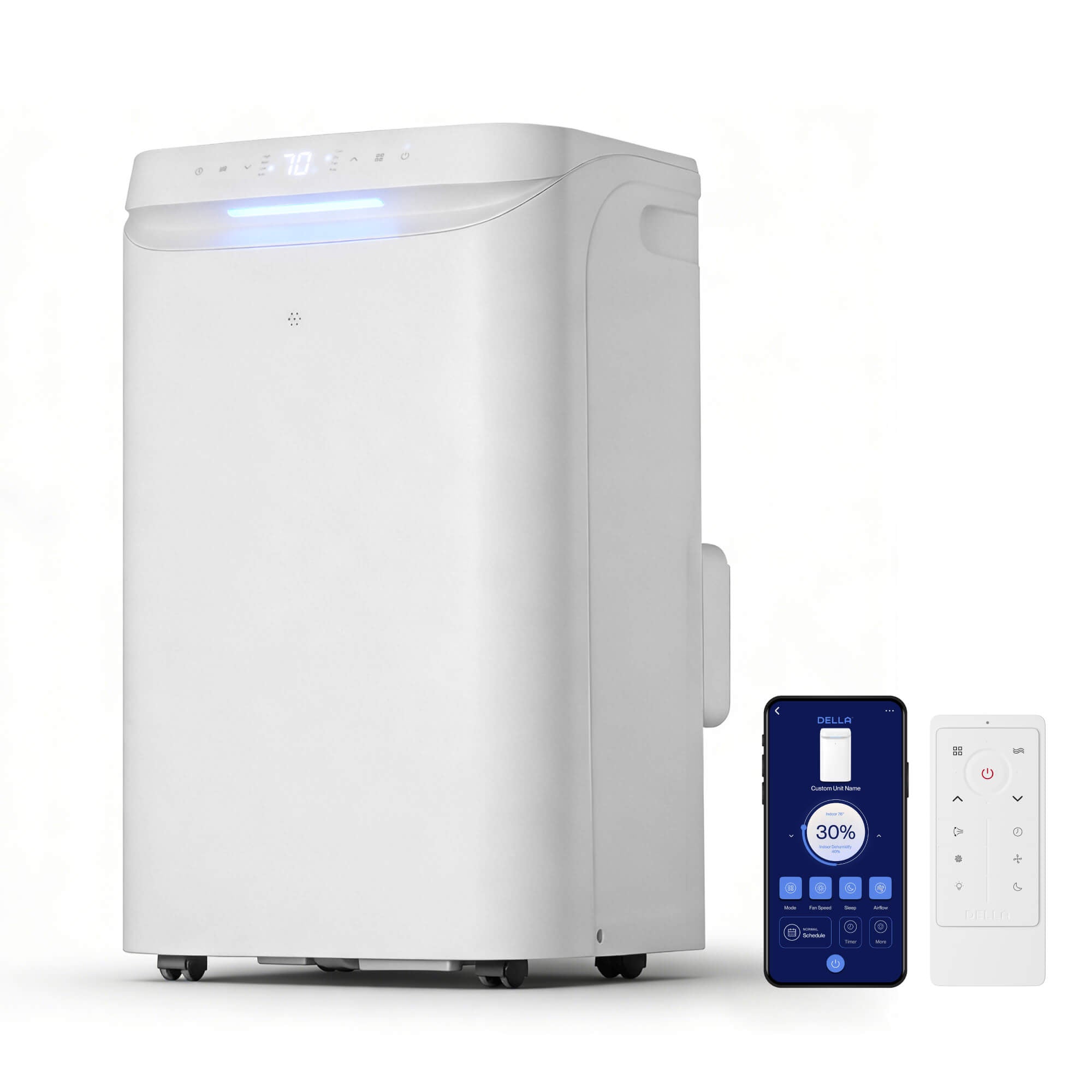 DELLA 12,000 BTU Smart Portable Air Conditioner for Rooms Up to 270 Sq. Ft.
