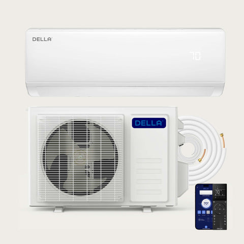 Aire acondicionado con bomba de calor minisplit DELLA Econo Series de 17000 BTU y 17 SEER2: hasta 1000 pies cuadrados. 