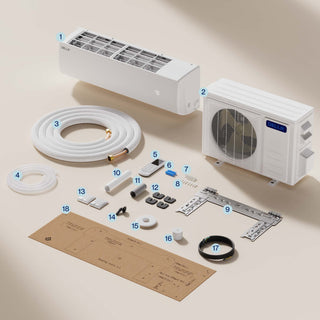 DELLA Econo Series 11500 BTU 17 SEER2 Mini Split Heat Pump AC - Up to 550 Sq.Ft.