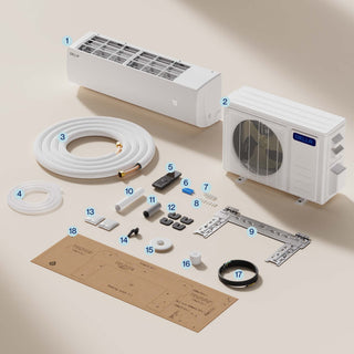 DELLA Econo Series 23000 BTU 17 SEER2 Mini Split Heat Pump AC - Up to 1500 Sq.Ft.
