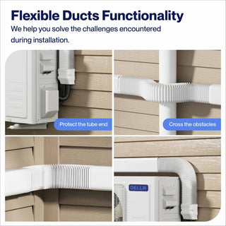 DELLA Mini Split Line Set Cover with Flexible Duct