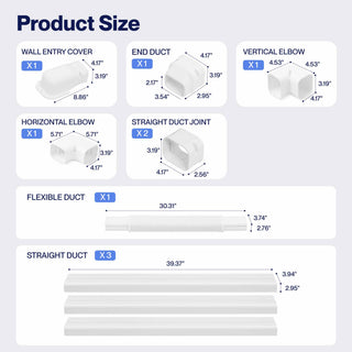 #Size_4" 13 Ft Line Set Cover with Flexible Duct