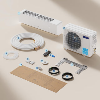 DELLA Serena Series 12000 BTU 22 SEER2 Mini-Split Heat Pump AC - Up to 550 Sq.Ft.