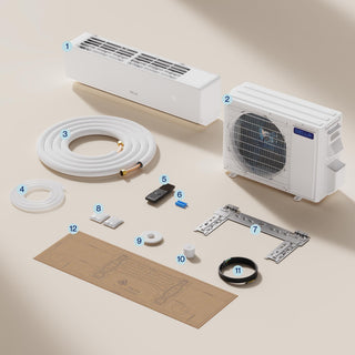 DELLA Serena Series 9800 BTU 22 SEER2 Mini-Split Heat Pump AC - Up to 400 Sq.Ft.