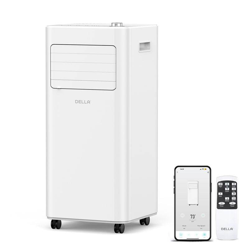 DELLA Traverse Series 8000 BTU Smart WiFi Enabled Portable AC with Heat/Remote/App Control, Cools Up To 350 Sq. Ft.