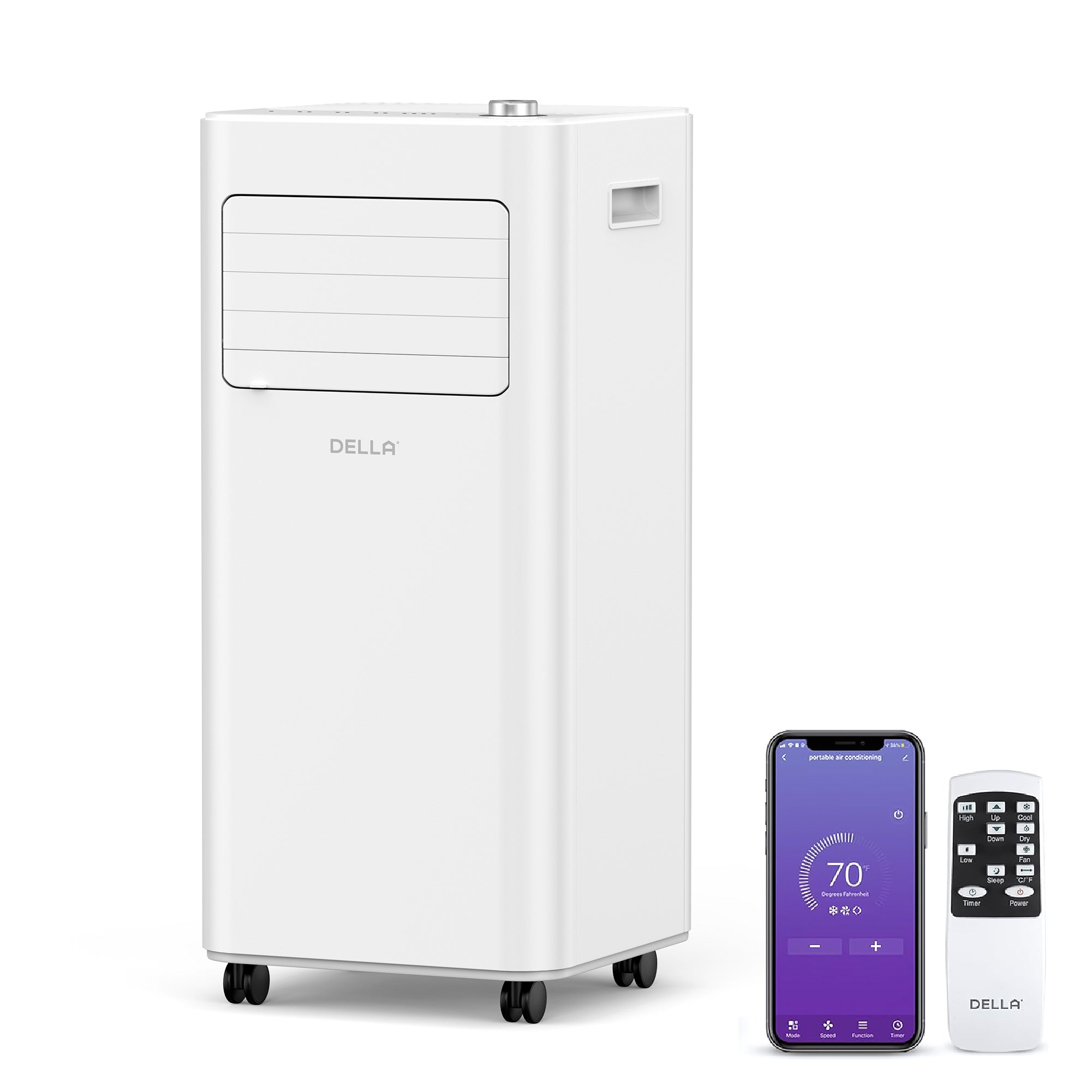 10000 BTU Smart WiFi Enabled Portable AC with Heat/Remote/App Control, Cools Up To 450 Sq. Ft.