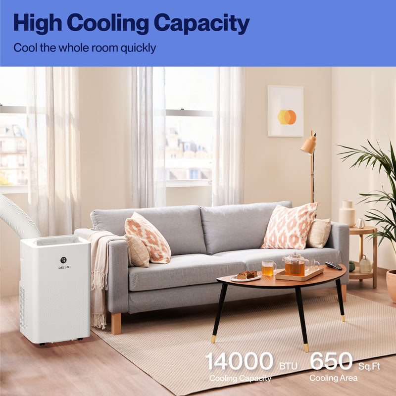 14,000 BTU Portable Air Conditioner, WiFi Enabled AC Unit