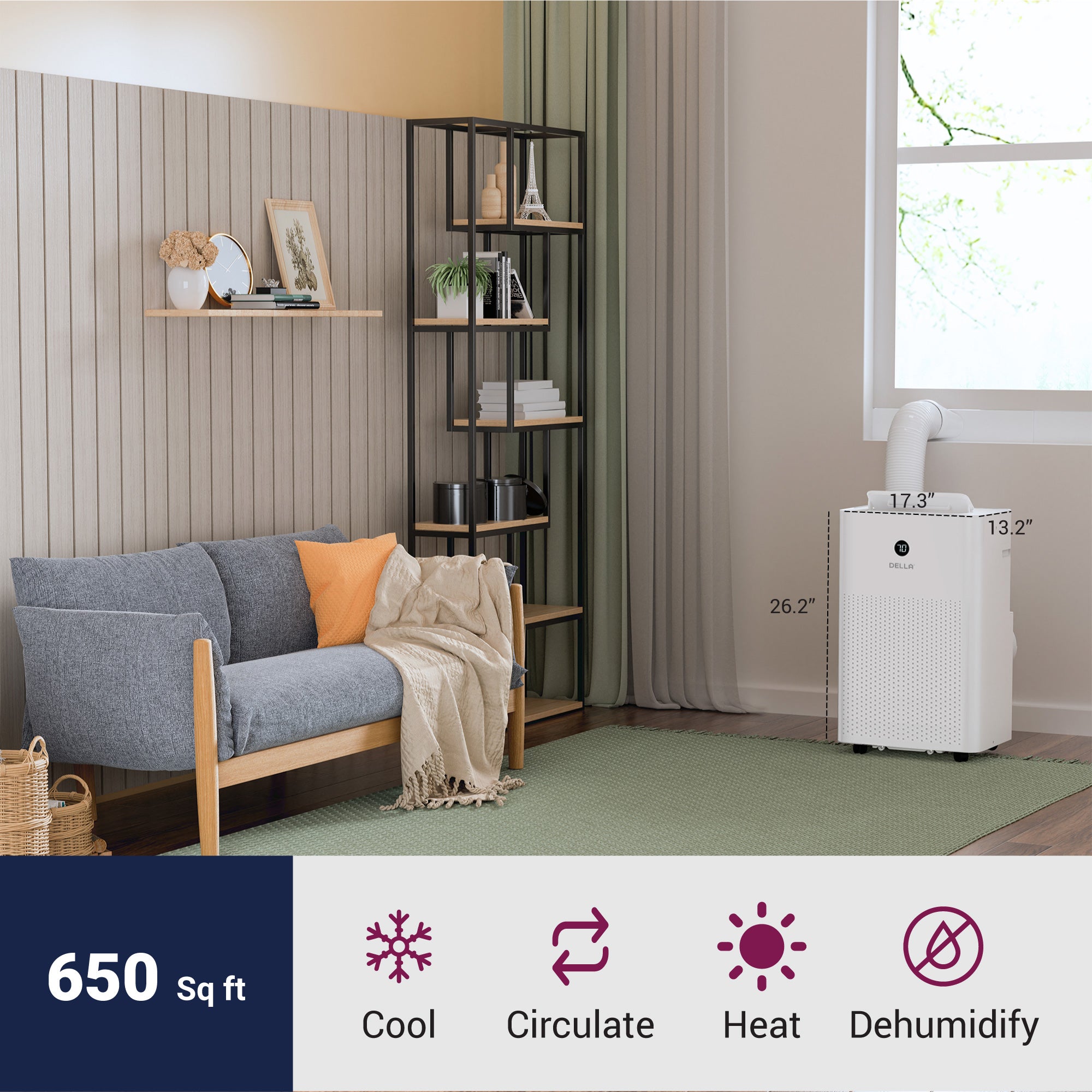 14,000 BTU Portable Air Conditioner with Heat Pump Cools Up To 650 Sq. Ft.
