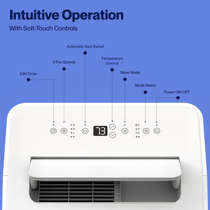 DELLA Traverse Series 14,000 BTU Portable Air Conditioner with Heat Pump, Cools Up To 650 Sq.Ft.