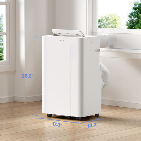 DELLA Velocity Series 14,000 BTU Smart WiFi Enabled Portable AC with Heat/Remote/App Control, Cools Up To 650 Sq. Ft.