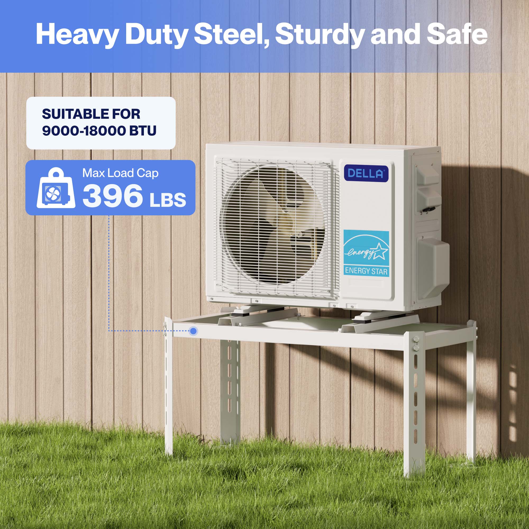 Adjustable Mini Split Ground Stand – Anti-Vibration For 9000-24000 BTU AC Units