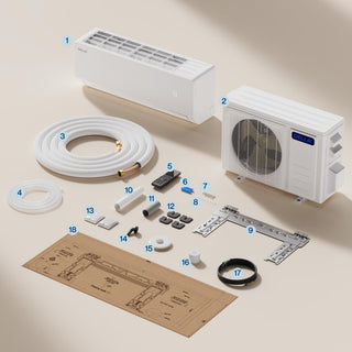 DELLA Vita Series 12000 BTU 20 SEER2 Mini Split Heat Pump AC - Up to 550 Sq.Ft.