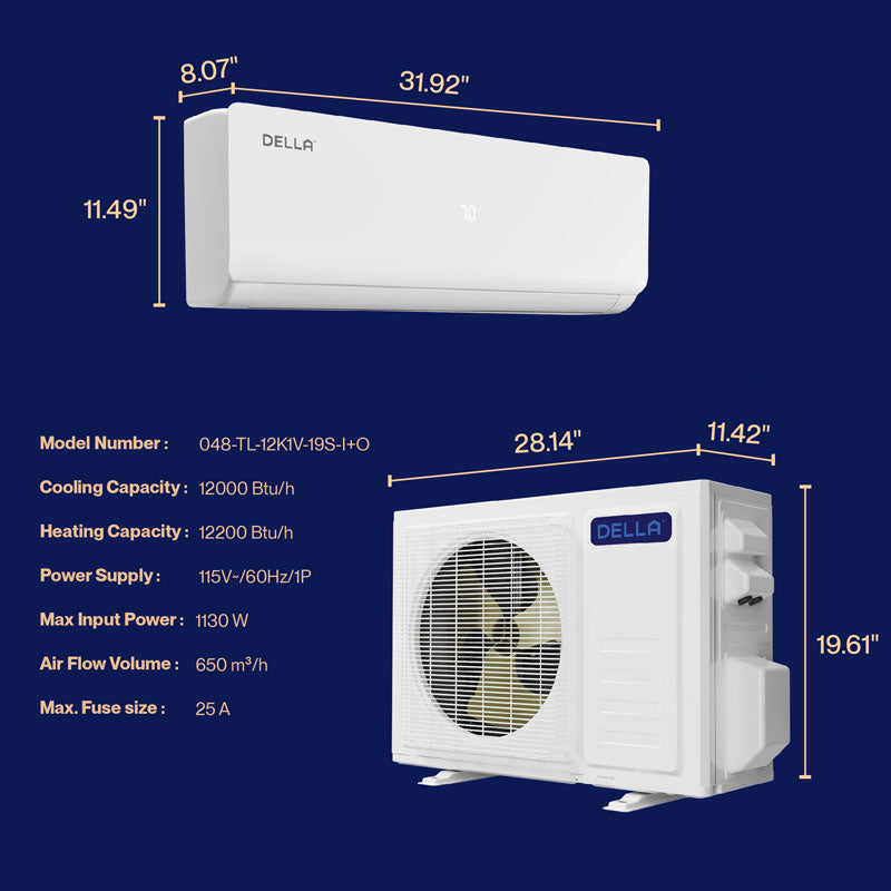 #BTU_12000 BTU SEER2 19 Up to 550 Sp.Ft.