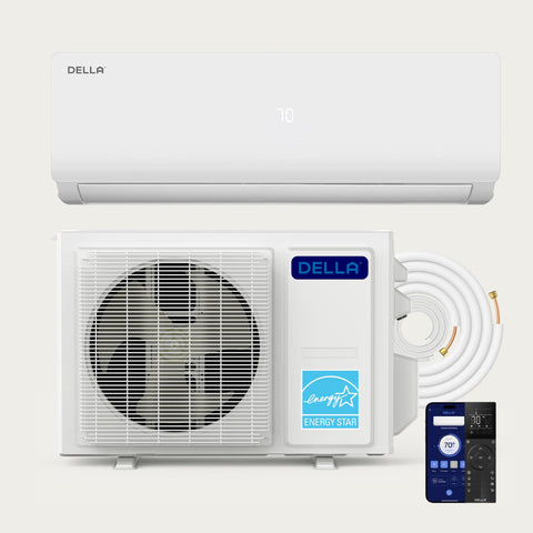 Bomba de calor minisplit DELLA Serie Vario de 9000 BTU y 20 SEER2 - Hasta 400 pies cuadrados 