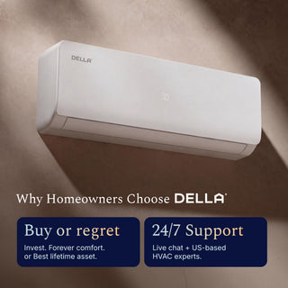DELLA Vario Series 45000 BTU Tri-Zone Mini Split AC (9K+18K+18k) - Up to 2400 Sq.Ft.